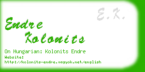 endre kolonits business card
